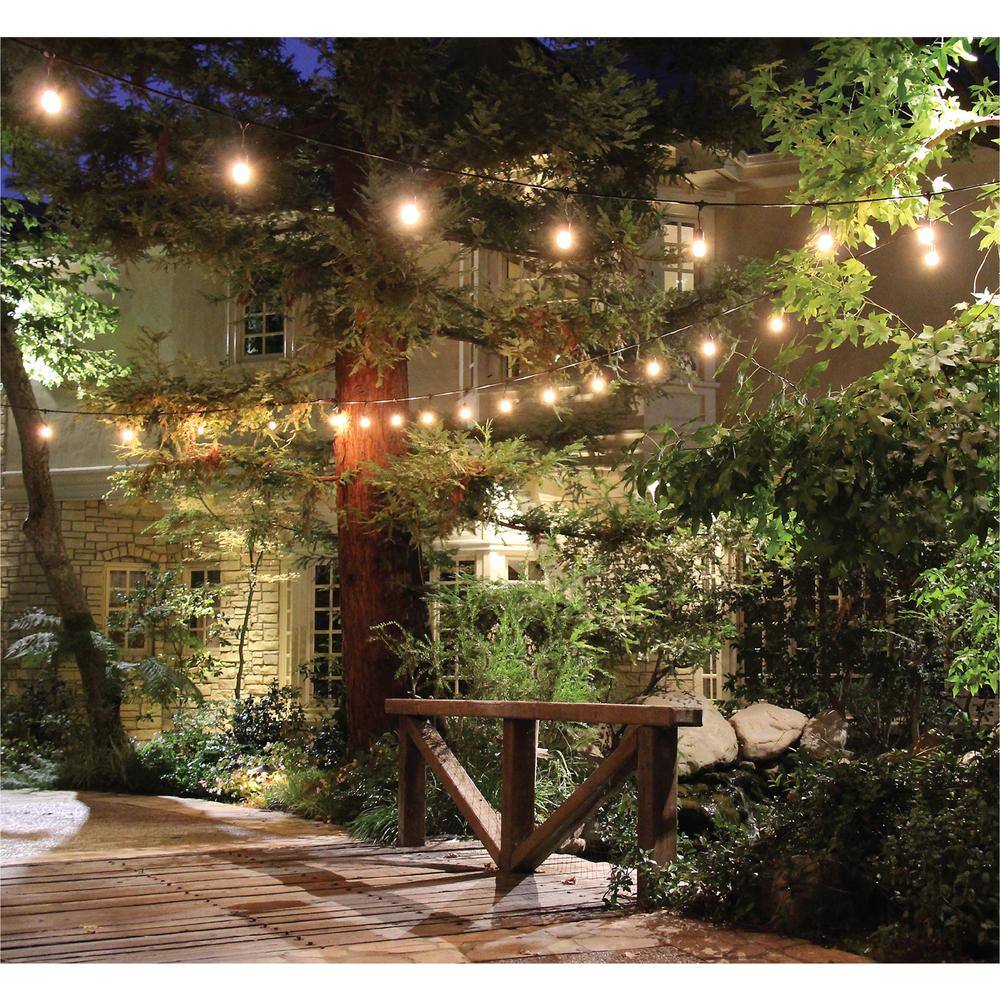Feit Electric 10-Light 20 ft. Indoor/Outdoor Plug-In LED Shatter Resistant S14 Edison Bulb String Light Set, 4-Pack