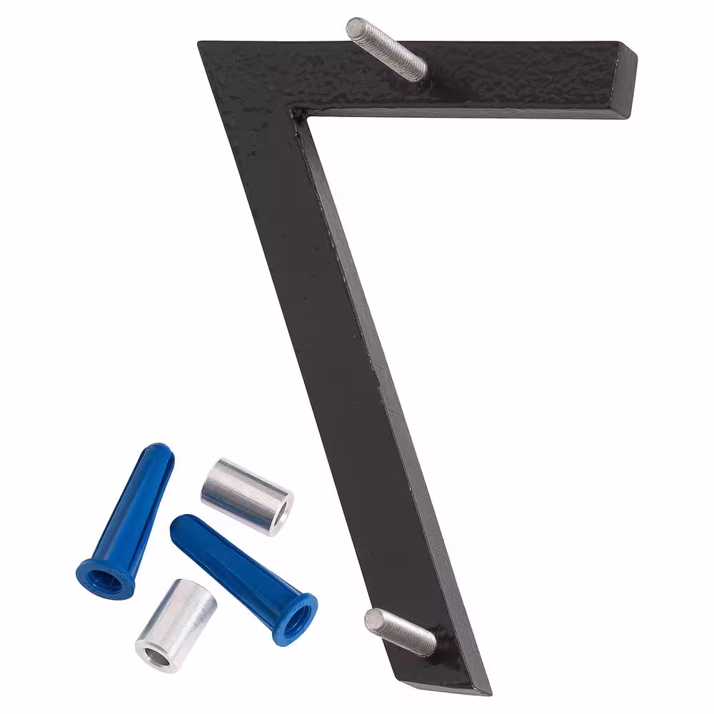 Montague Metal Products 16 in. Black Aluminum Floating or Flat Modern House Number 7