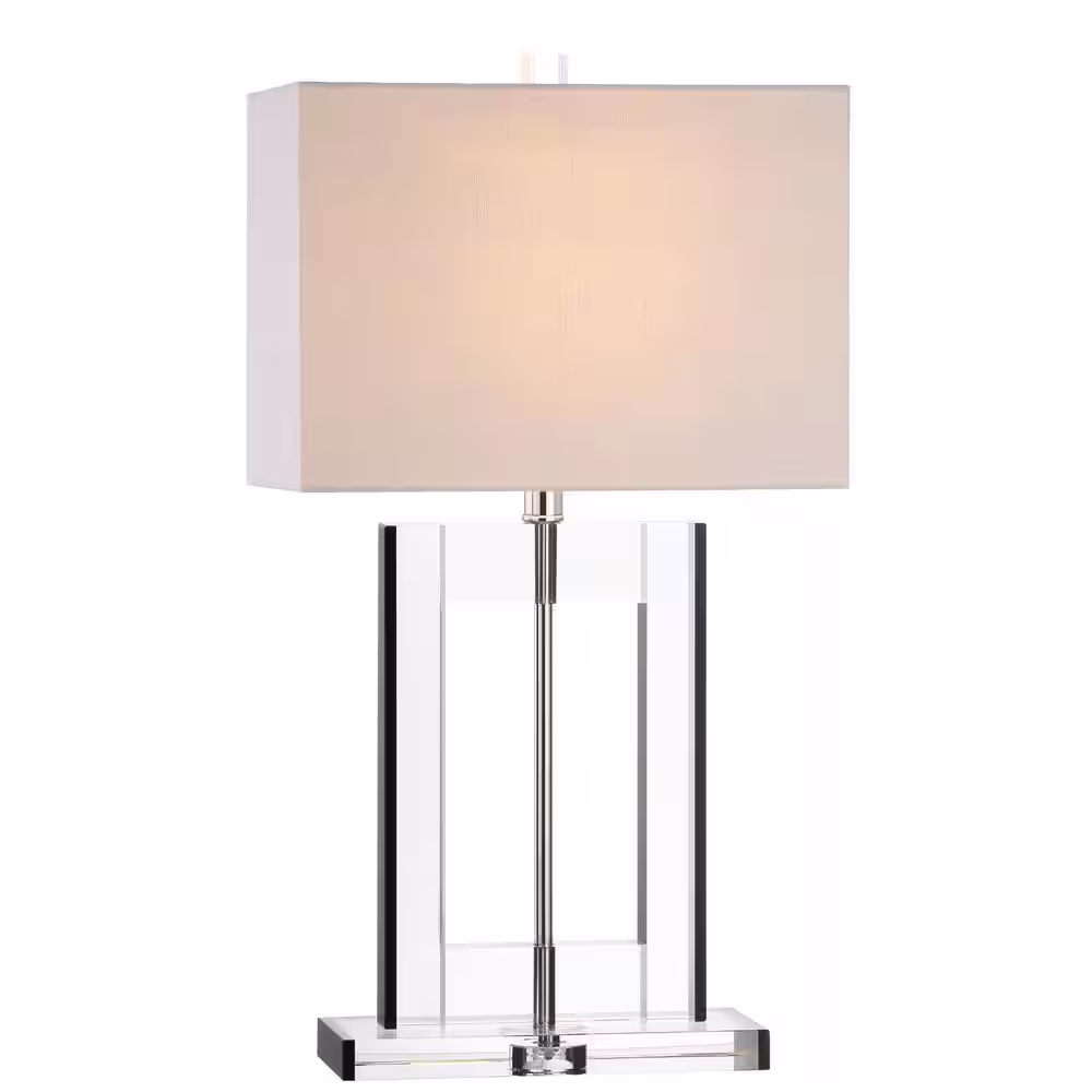JONATHAN Y Parish 26 in. Clear/Black Crystal Table Lamp
