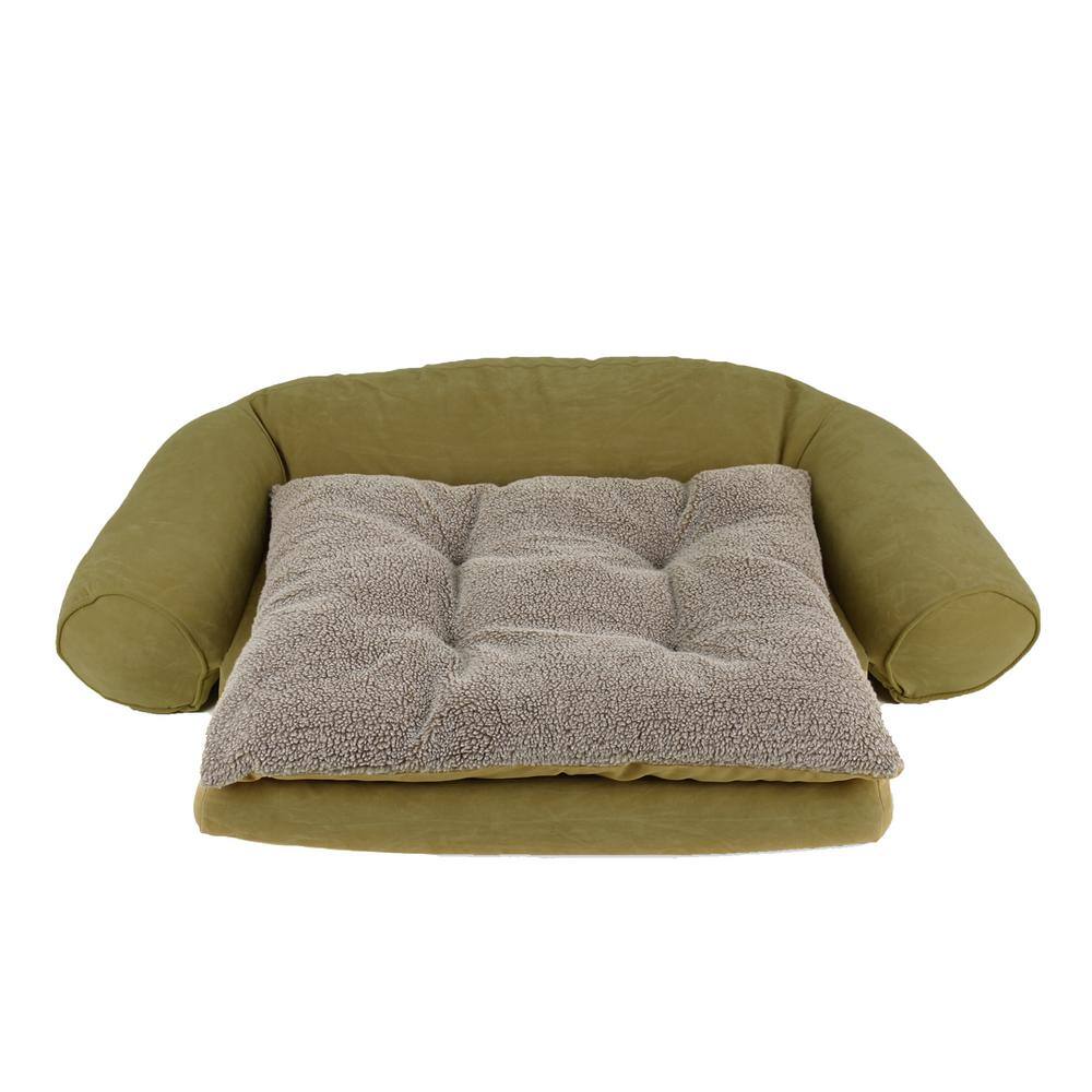 None Large Ortho Sleeper Comfort Couch Pet Bed with Removable Cushion - Sage