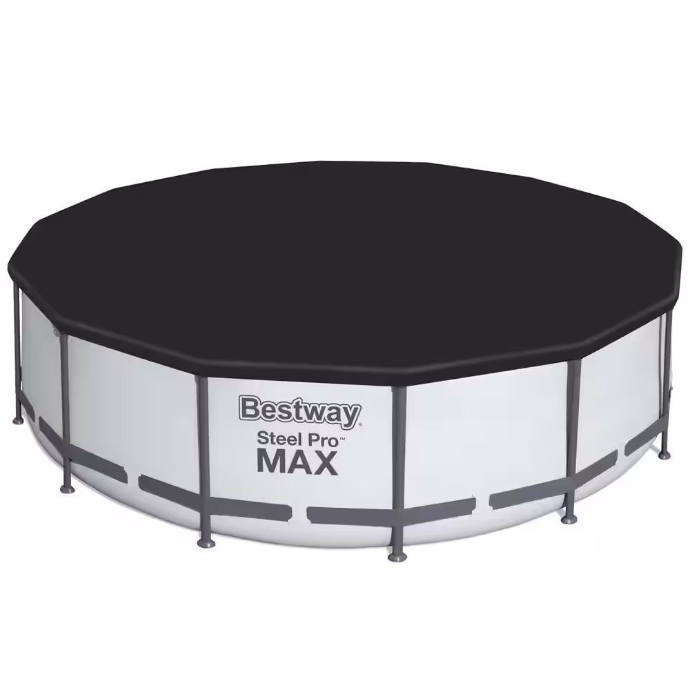 Bestway 14 ft. Dia Round 48 in. D Metal Frame Pool Set