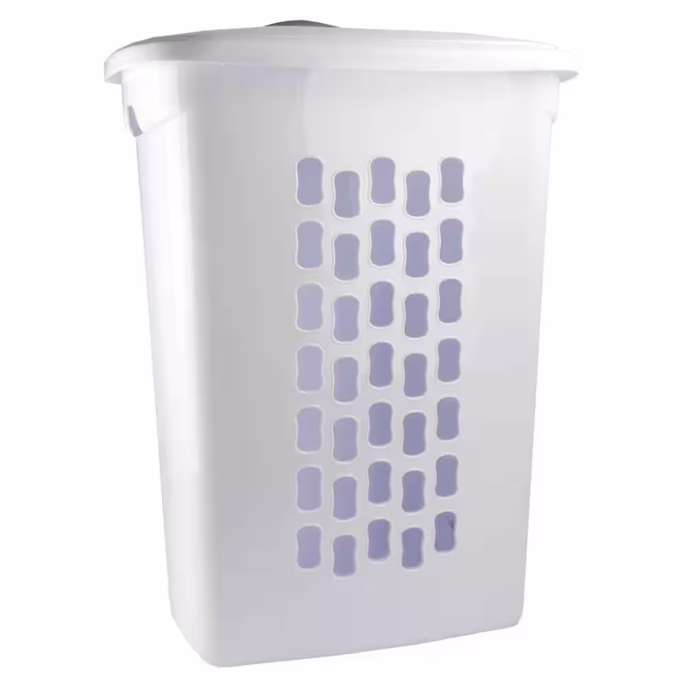 Sterilite White Laundry Hamper with Lift-Top, Rolling Wheels and Pull Handle (9-Pack)