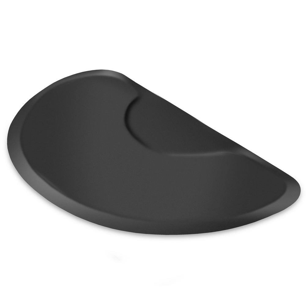 Saloniture Black 36 in. x 60 in. x 7/8 in. Semi Circle Anti-Fatigue Mat