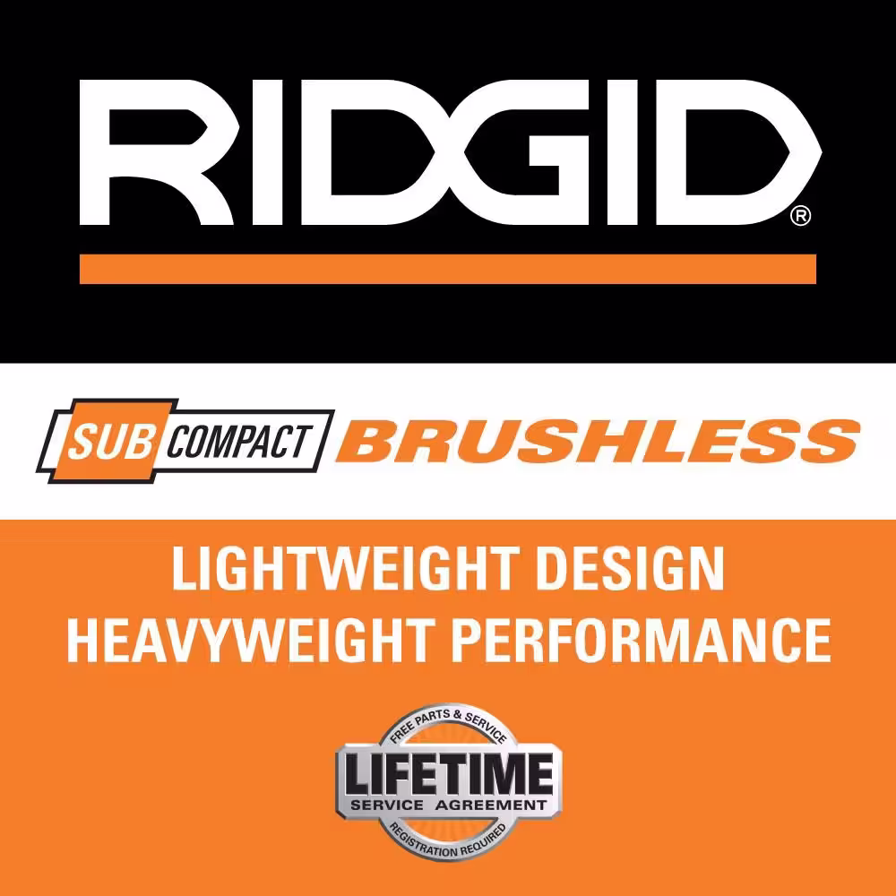 RIDGID 18V Subcompact Brushless Cordless 2-Tool Kit with (1) 2.0Ah Battery and Charger