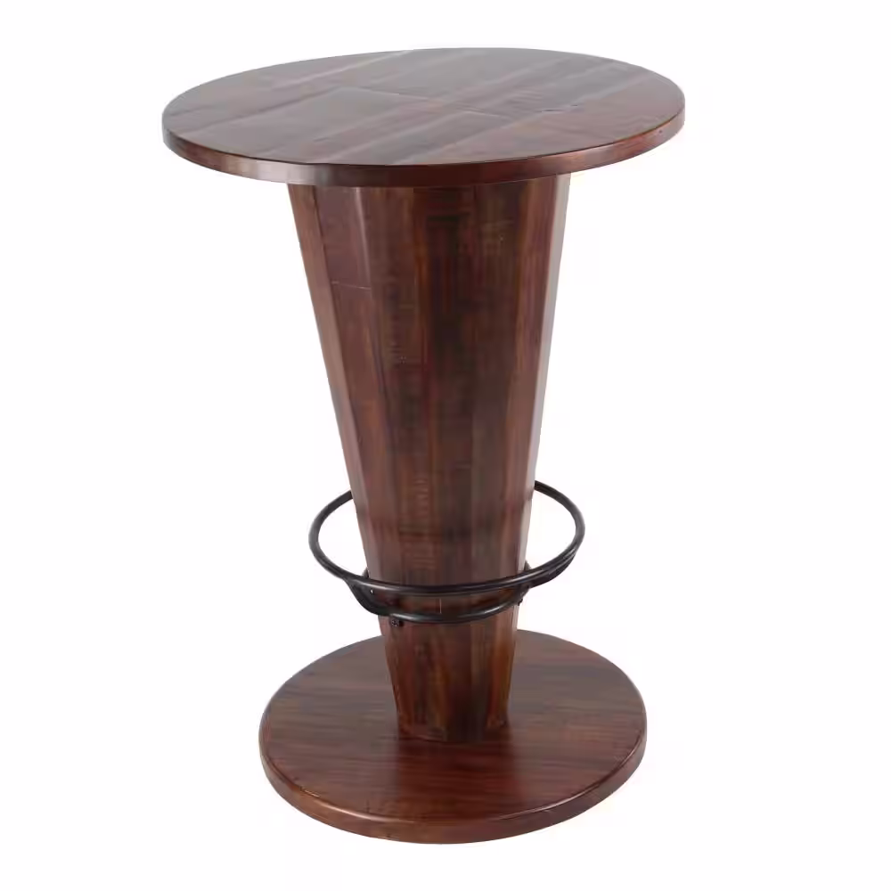 Litton Lane Brown Bar Height Dining Table with Foot Rest