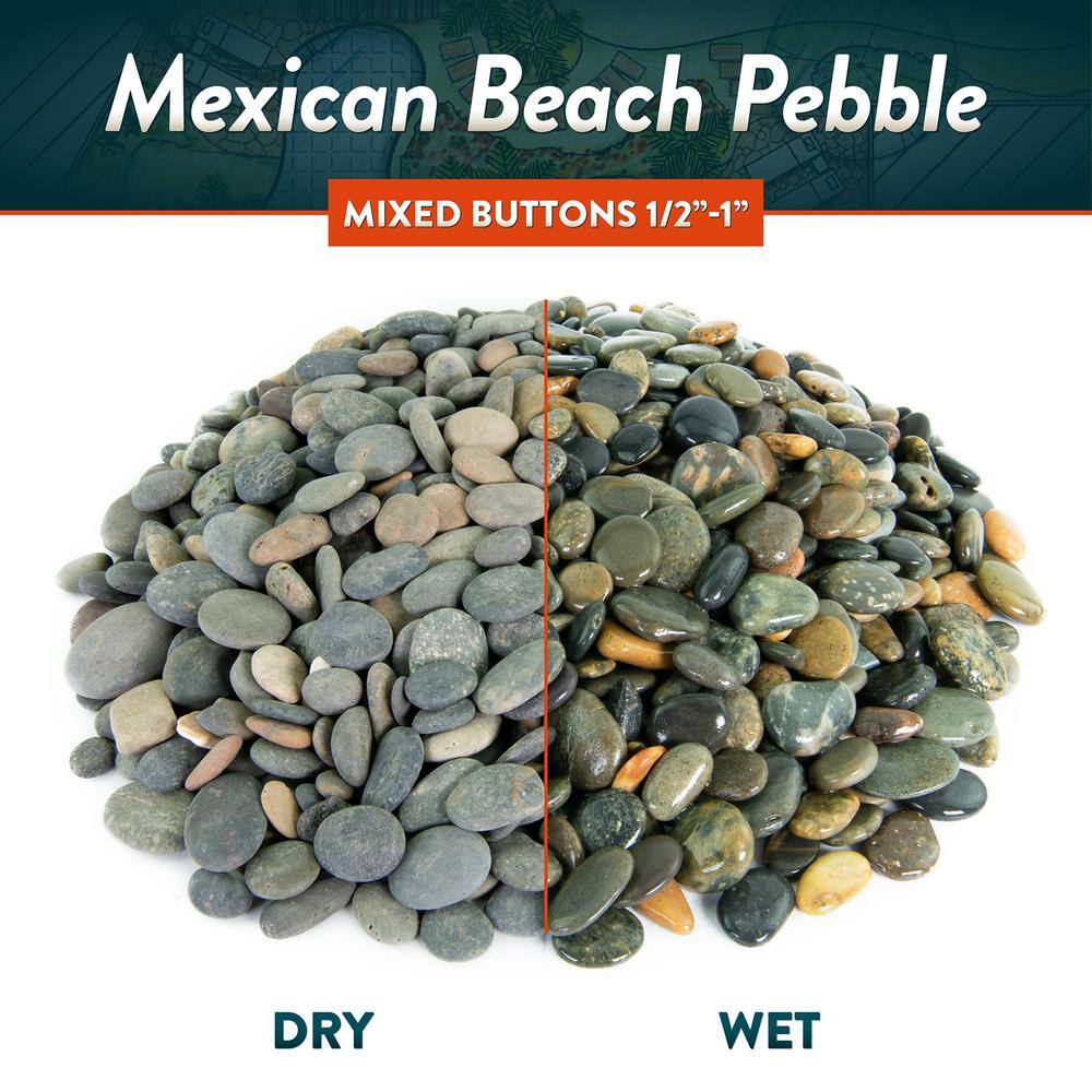 Southwest Boulder & Stone 0.50 cu. ft. 1/2 in. to 1 in. Mixed Buttons Mexican Beach Pebble Smooth Round Rock for Garden and Landscape Design