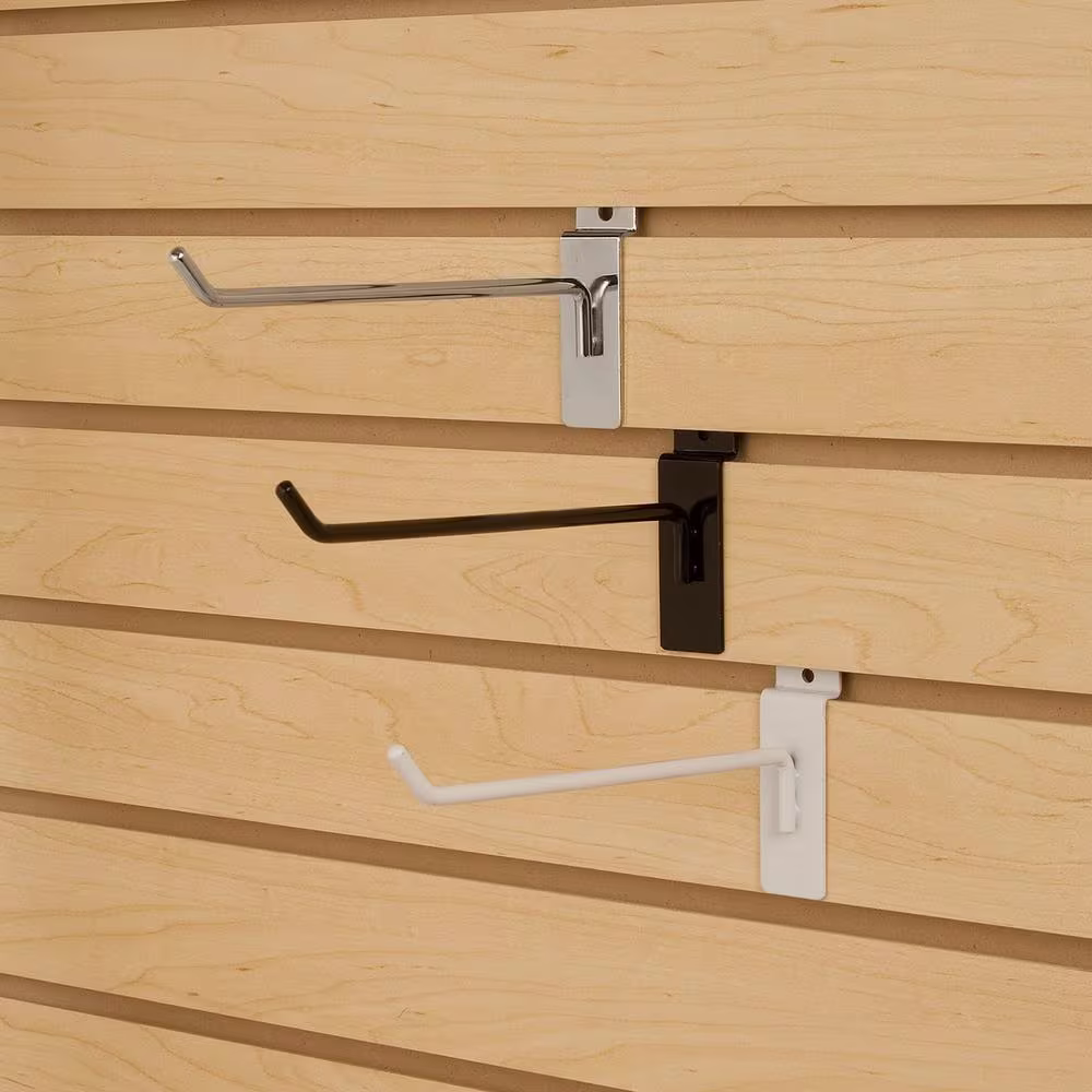 Econoco 6 in. Black Deluxe Hook for Slatwall (Pack of 96)