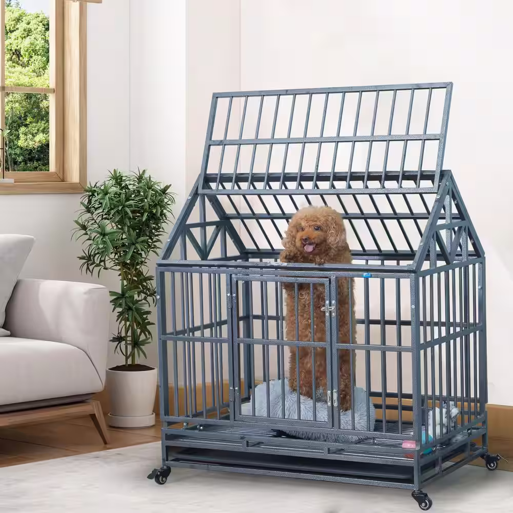 COZIWOW Dog Crate Cage With Removable Wheels