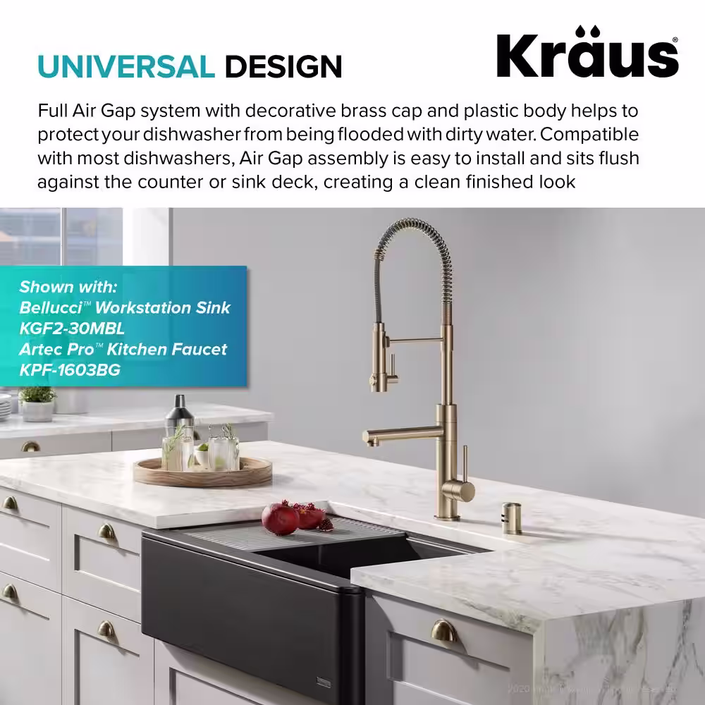 KRAUS Dishwasher Air Gap in Brushed Gold