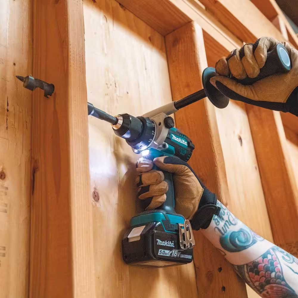 Makita 18-Volt 5.0 Ah LXT Lithium-Ion Brushless Cordless 2-Piece Combo Kit (Hammer Drill/Rear Handle Circular Saw)