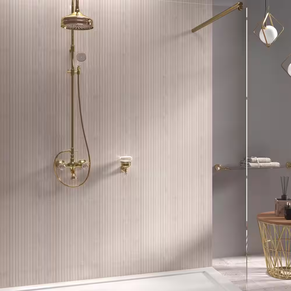 Ivy Hill Tile Mawr White 5.9 in. x 11.81 in. Polished Fluted Ceramic Wall Tile (9.68 sq. ft./Case)