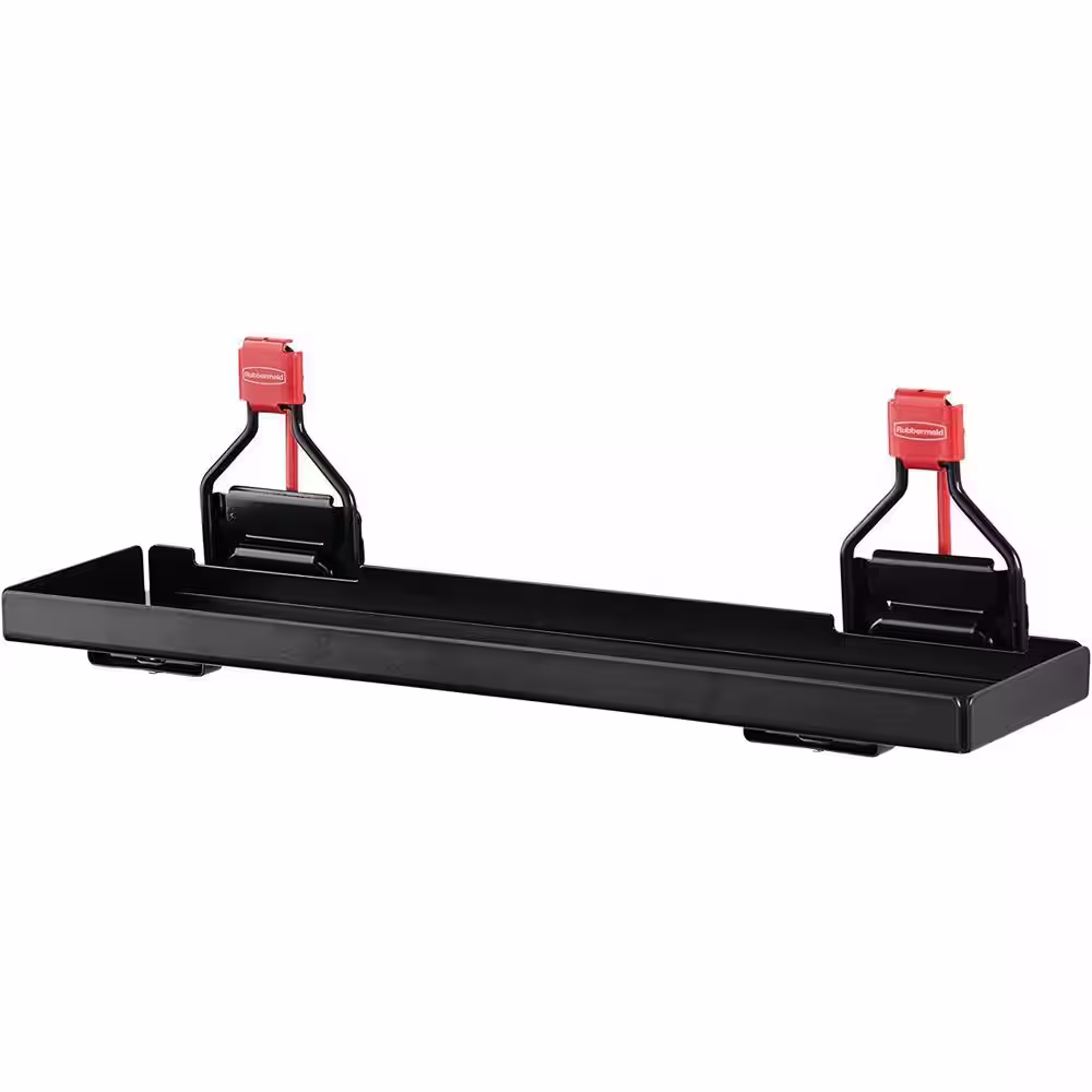 Rubbermaid Metal Shed Shelving Accessory and 50 lbs. Capacity 34 in. Storage Shed Tool Rack