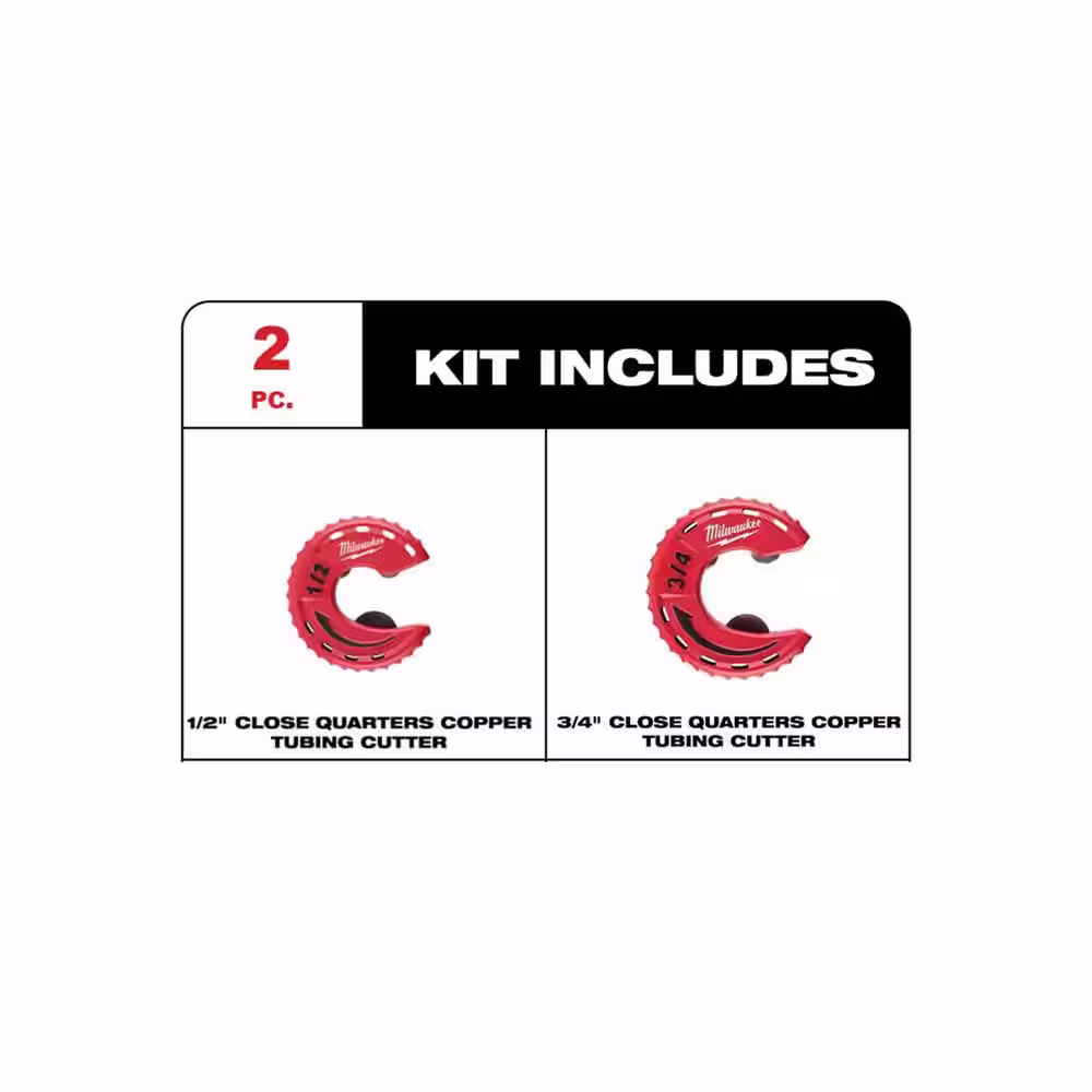 Milwaukee 1/2 in. and 3/4 in. Close Quarter Copper Tubing Cutter (2-Pieces)
