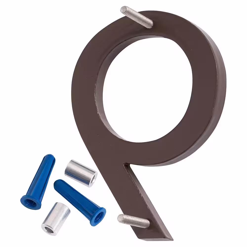 Montague Metal Products 4 in. Satin Nickel/Roman Bronze 2-Tone Aluminum Floating or Flat Modern House Number 9
