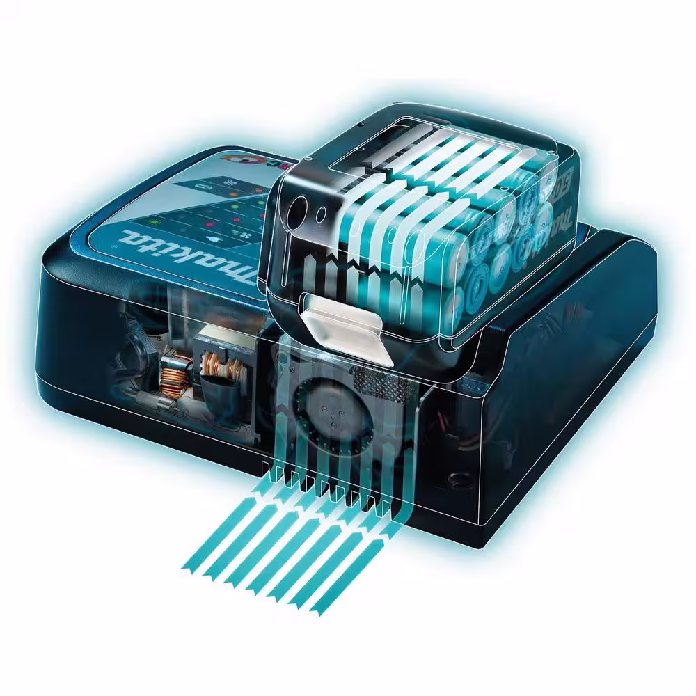 Makita 18V LXT Battery and Rapid Optimum Charger Starter Pack (5.0Ah) with bonus 18V LXT Oscillating Multi-Tool