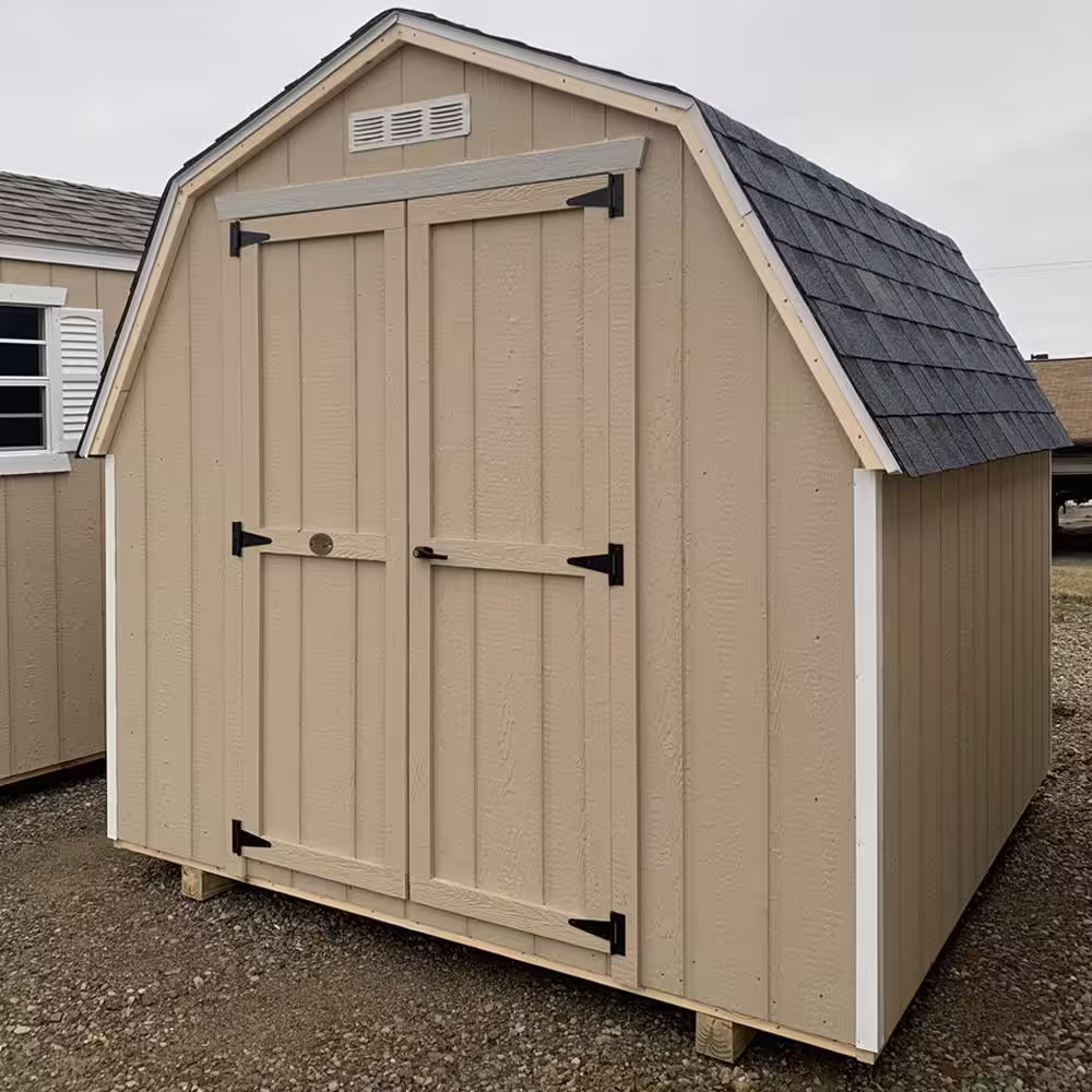 LITTLE COTTAGE CO. Value Gambrel 12 ft. x 12 ft. Wood Storage Building Precut Kit with 4 ft. Sidewalls