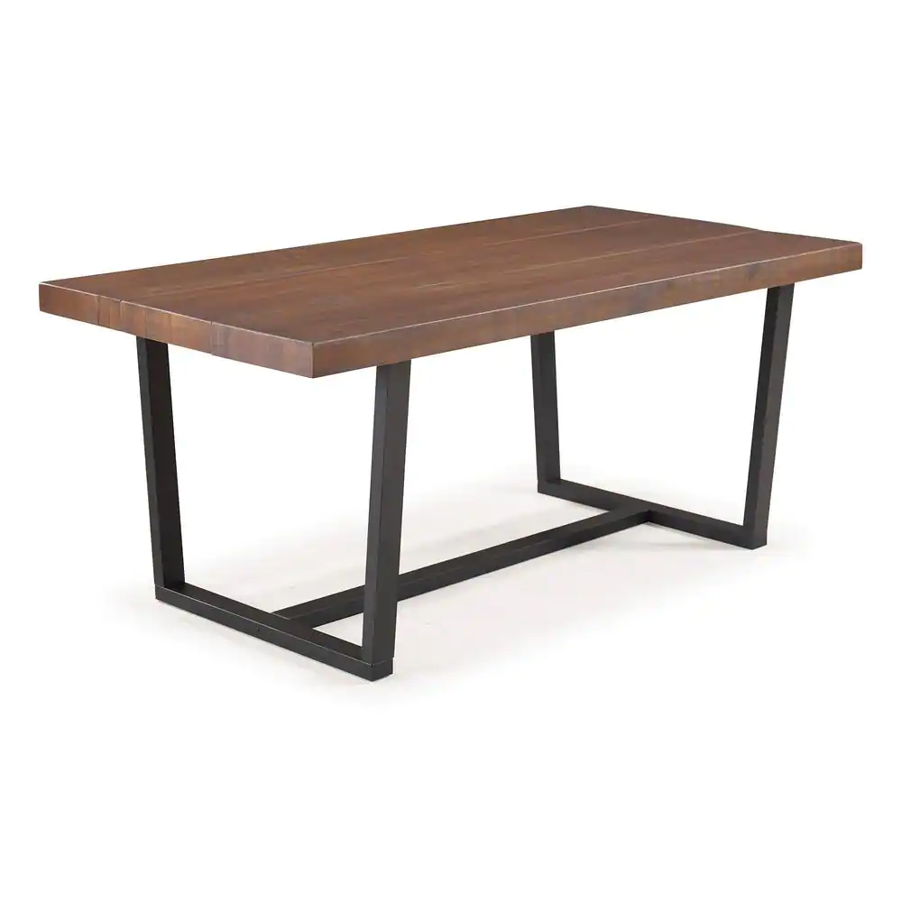 Walker Edison Furniture Company Durango 72 in. Mahogany Rustic Urban Industrial Farmhouse Distressed Solid Wood Dining Table
