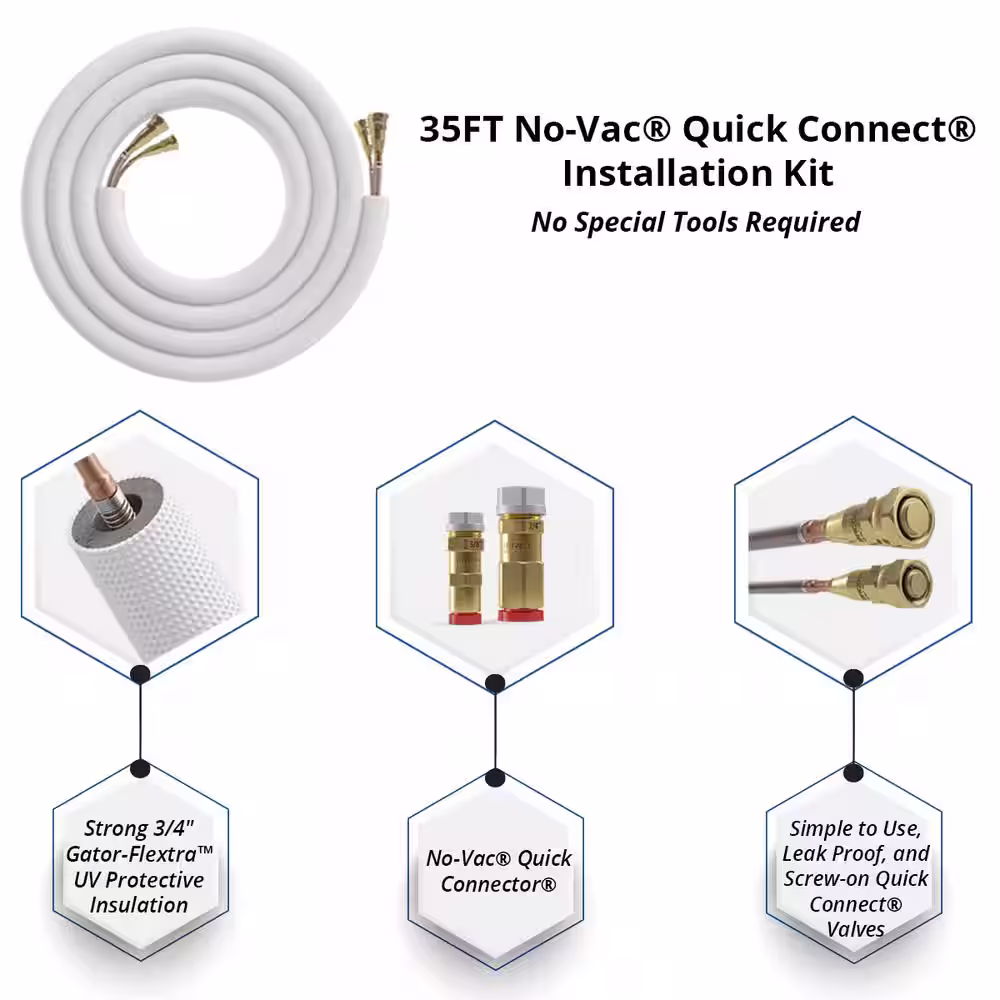 MRCOOL DIY Universal 3 Ton 36000 BTU 18 SEER Split System Heat Pump with 25 ft. NoVac Install Kit 208/230V
