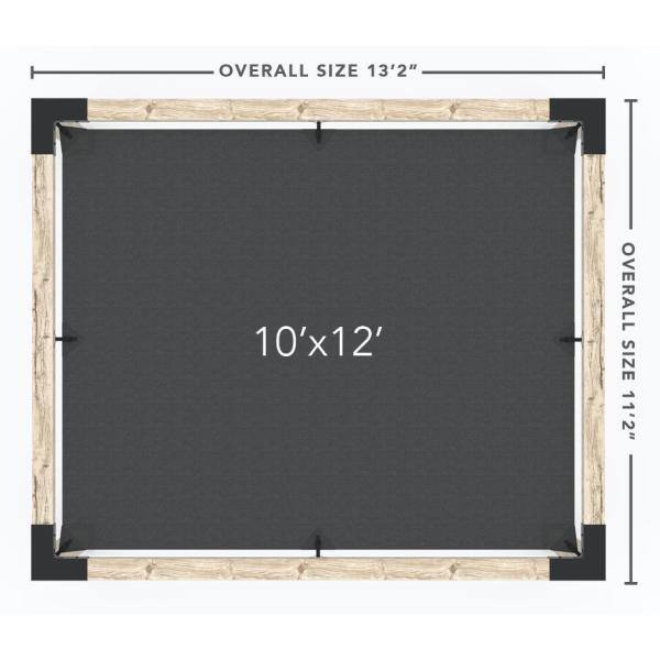 TOJA GRID 10 ft. L x 12 ft.W Wall Mount Pergola Kit with Denim Shade Sail, for 6X6 Wood