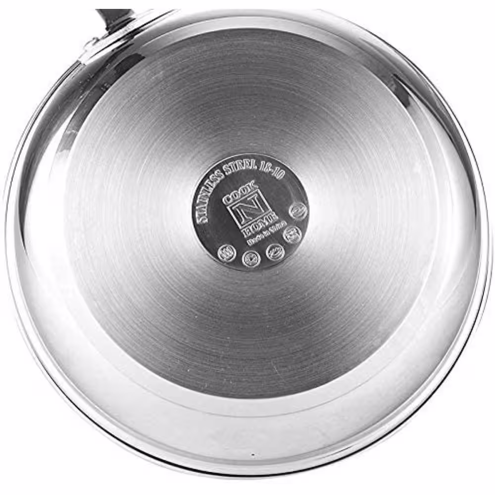 Cook N Home 12 qt. Stainless Steel Stock Pot in Black and Stainless Steel with Glass Lid