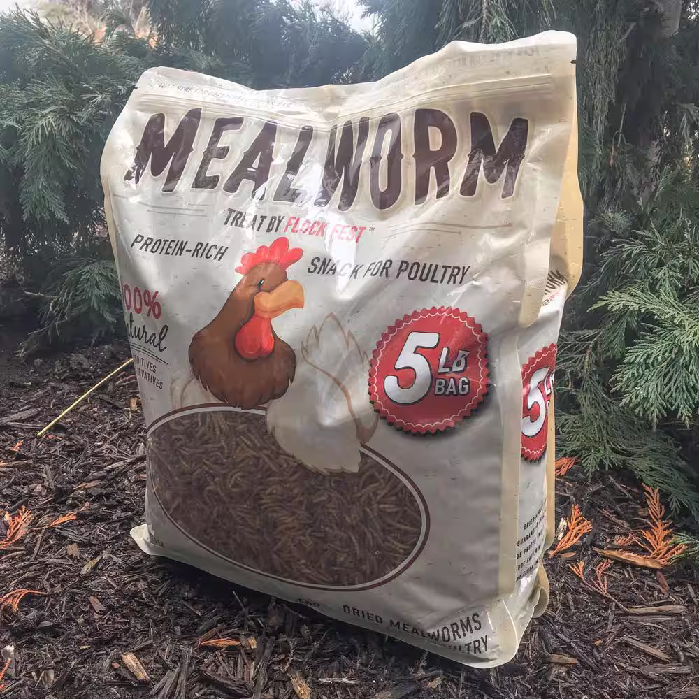 Buffalo Outdoor 5 lbs. Bag Dried Mealworms for Chickens, Wild Birds, Ducks, and Small Pets