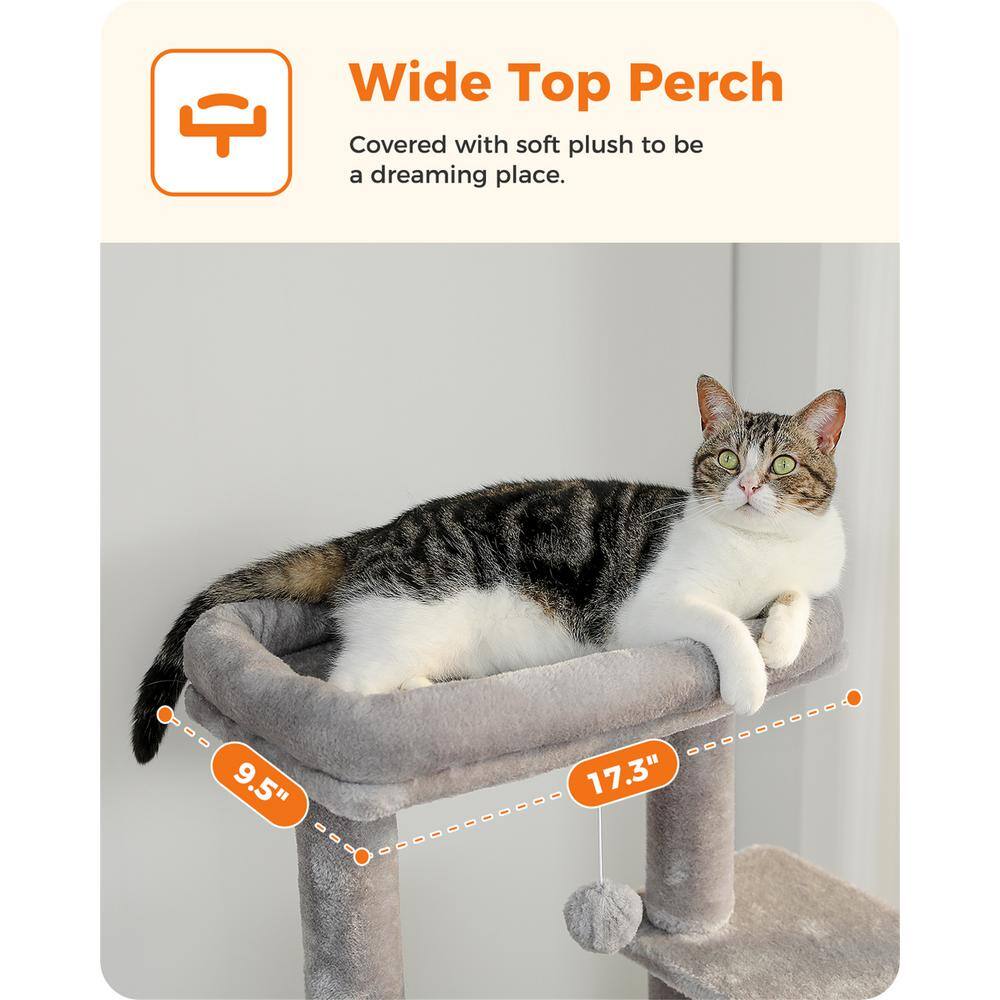 None Modern Cat Tree, Cat House, Cat Bed, Scratching Posts and Trees in Grey