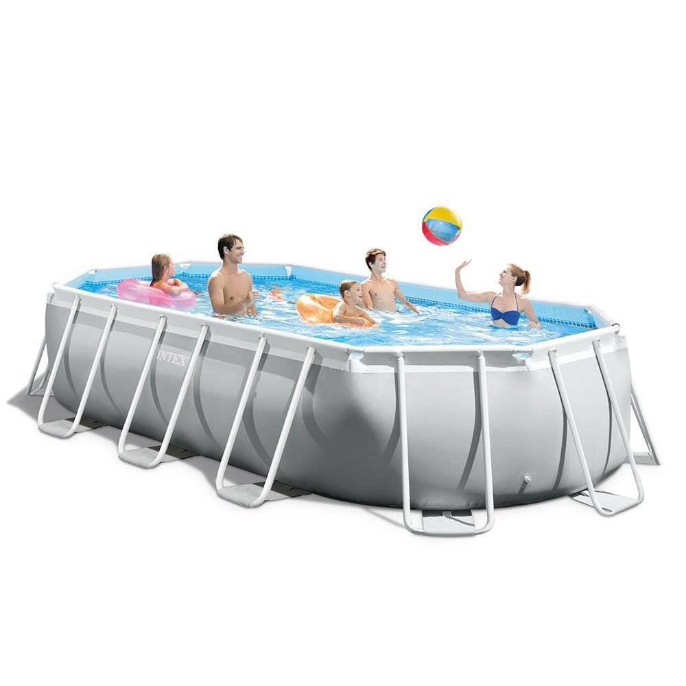 Intex 16.5 ft. x 48 in. D Rectangular Metal Frame Pool Pool Set with Replacement Filter Cartridges (6-Pack)