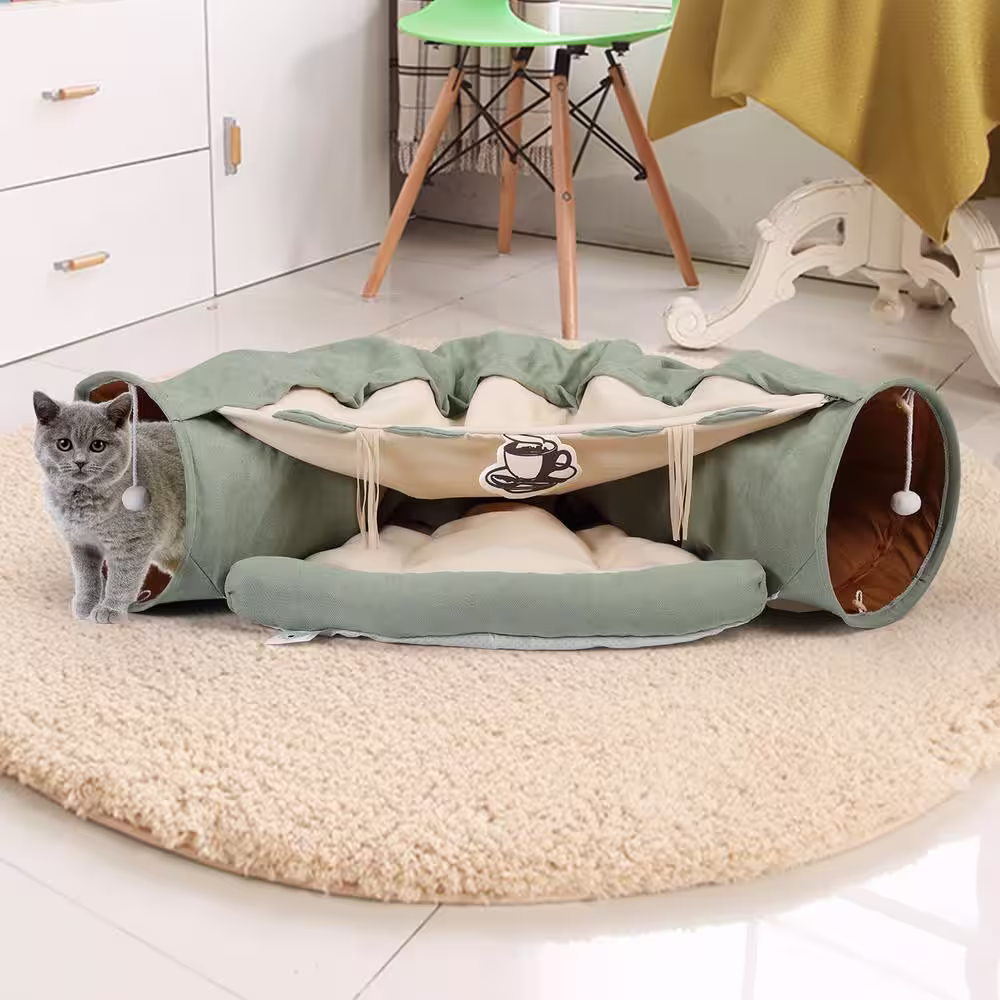 COZIWOW Cat Tunnel Washable Cat Bed