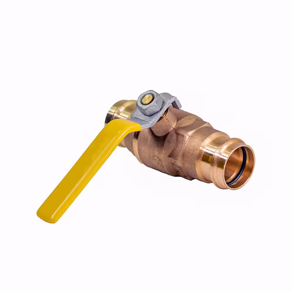 The Plumber's Choice 1/2 in. Brass Double-O-Ring Press Ball Valve