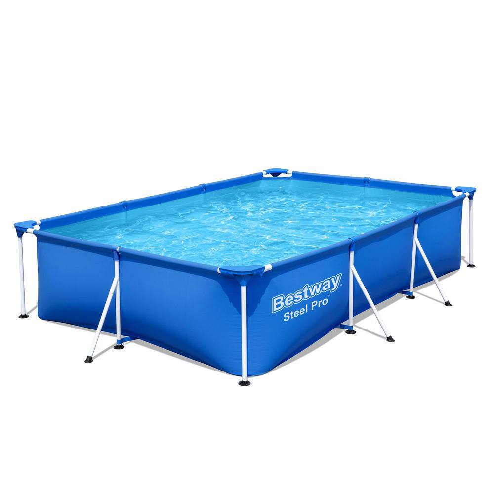Bestway 9.83 ft. x 6.58 ft. Rectangular 26 in. Deep Above Ground Outdoor Swimming Pool