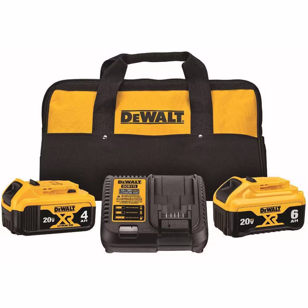 DEWALT ATOMIC 20V MAX Cordless Brushless 1/2 in. Impact Wrench with 20V MAX XR Premium Lithium-Ion 6.0Ah and 4.0Ah Batteries