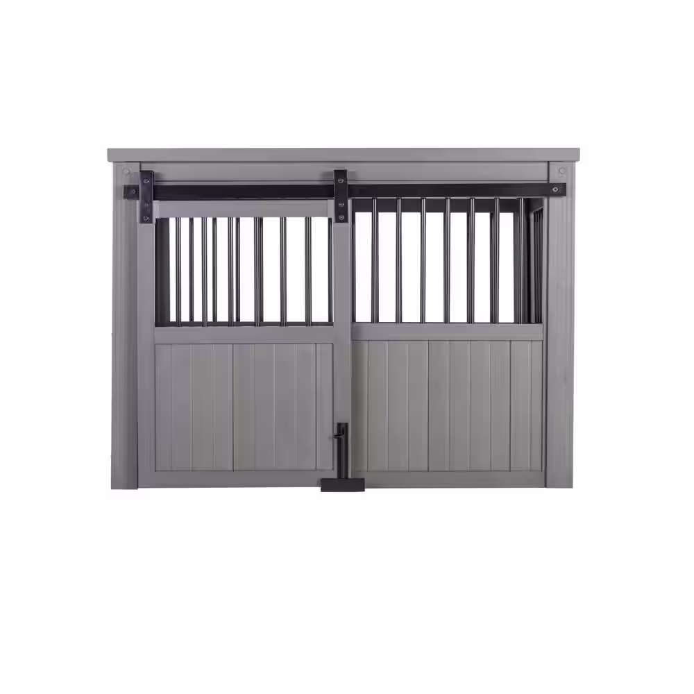 New Age Pet Homestead ECOFLEX Grey Sliding Barn Door Dog Crate Extra Large