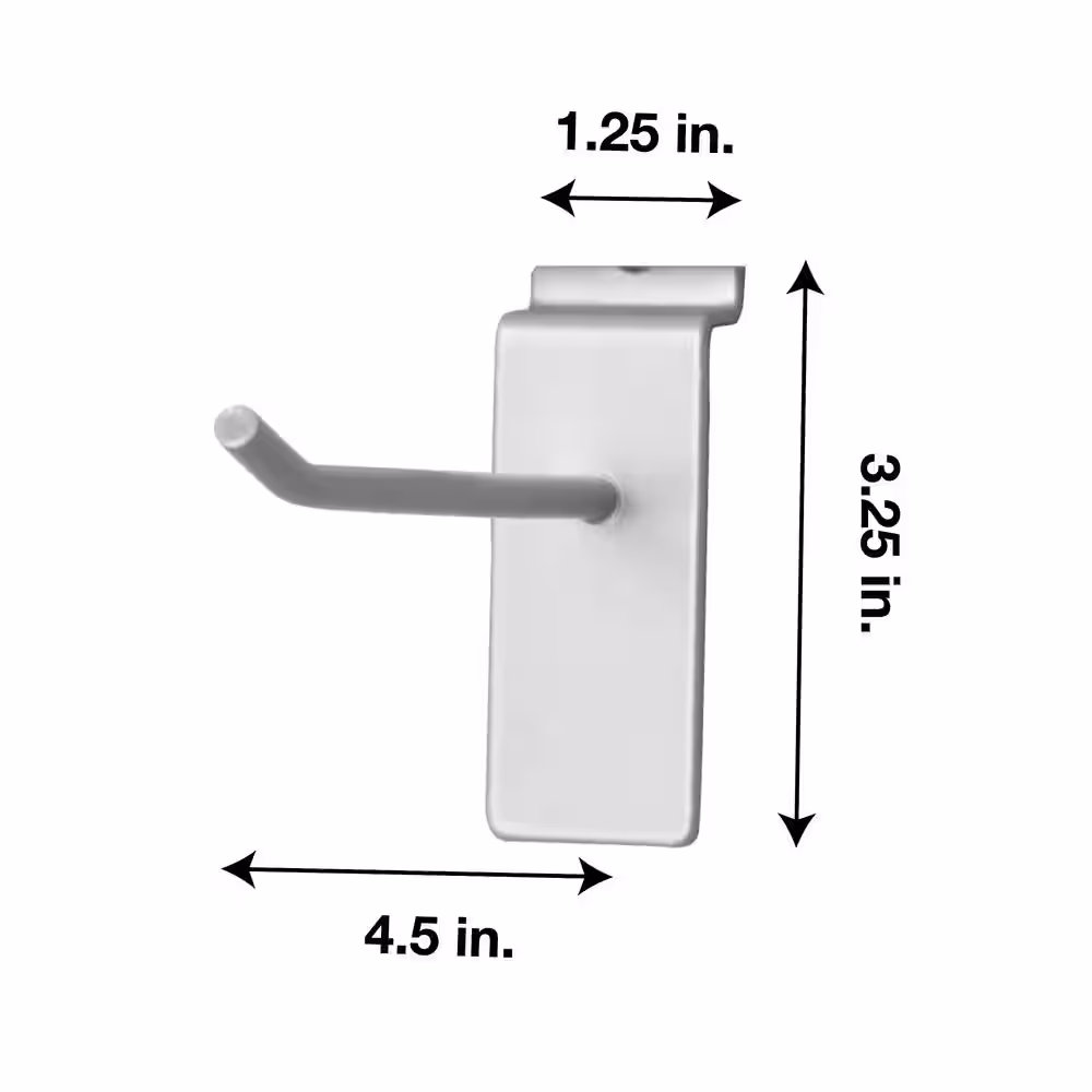 CROWNWALL Slatwall 10 lbs. 4 in. Single Hook (12-Pack)