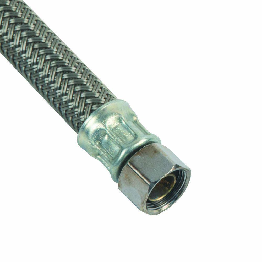 BrassCraft 3/8 in. Compression x 3/8 in. Compression x 60 in. Braided Polymer Dishwasher Supply Line with 3/8 in. MIP Elbow