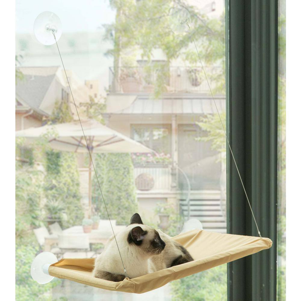 PAWSMARK Window Mounted Window Perch Cat Resting Bed Hanging Seat Shelf Pet Hammock
