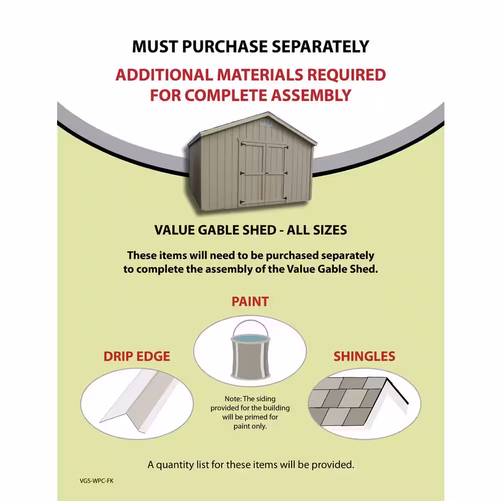 LITTLE COTTAGE CO. Value Gable 12 ft. x 24 ft. Wood Shed Precut Kit with Floor