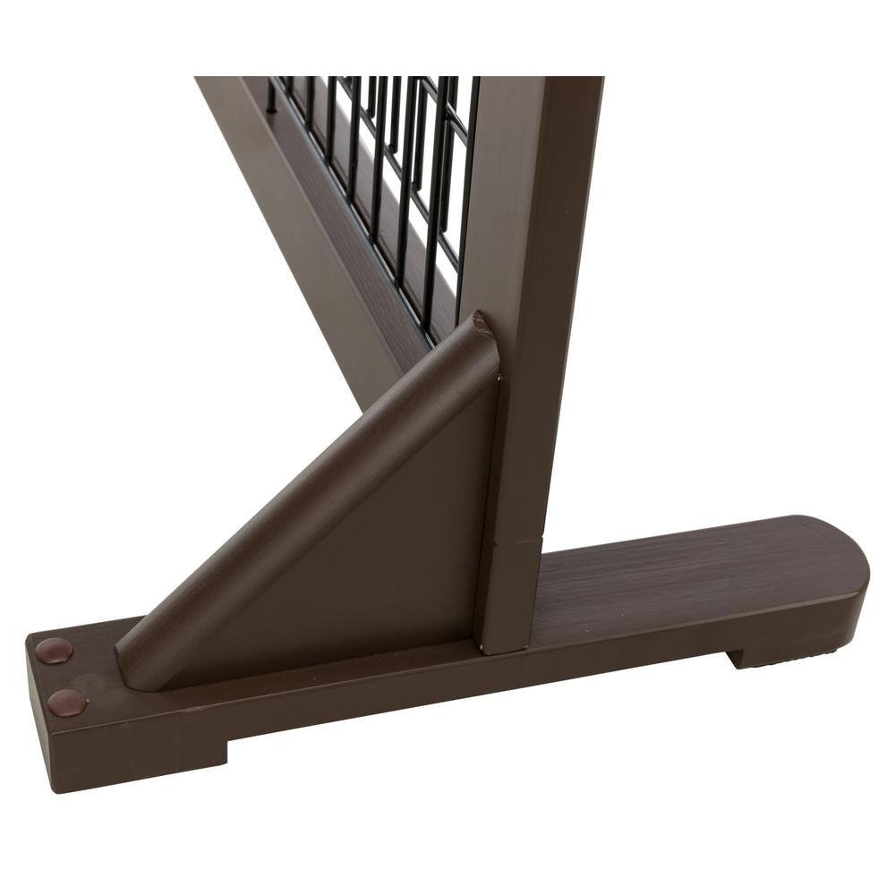 TRIXIE 24 in. H Wooden Freestanding Pet Gate in Brown