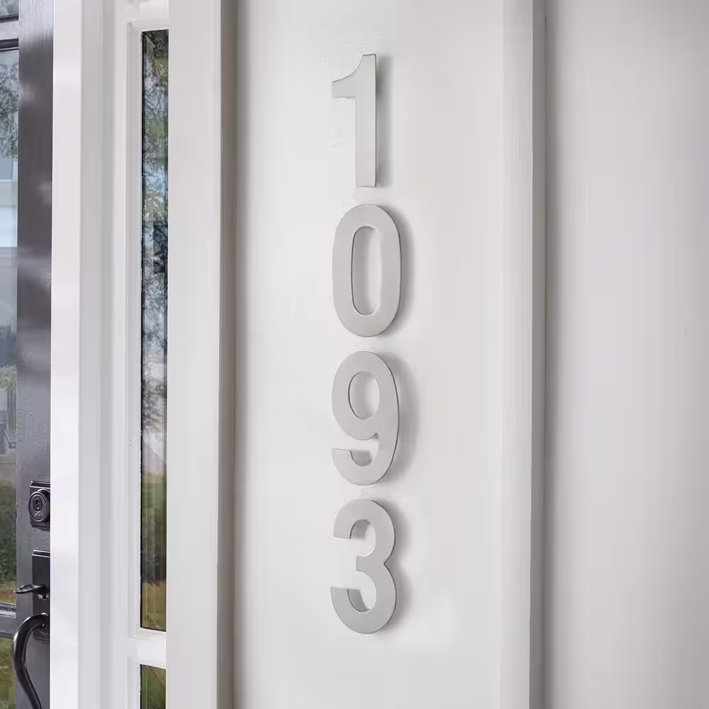 Everbilt 6 in. Silver Stainless Steel Floating House Number 3