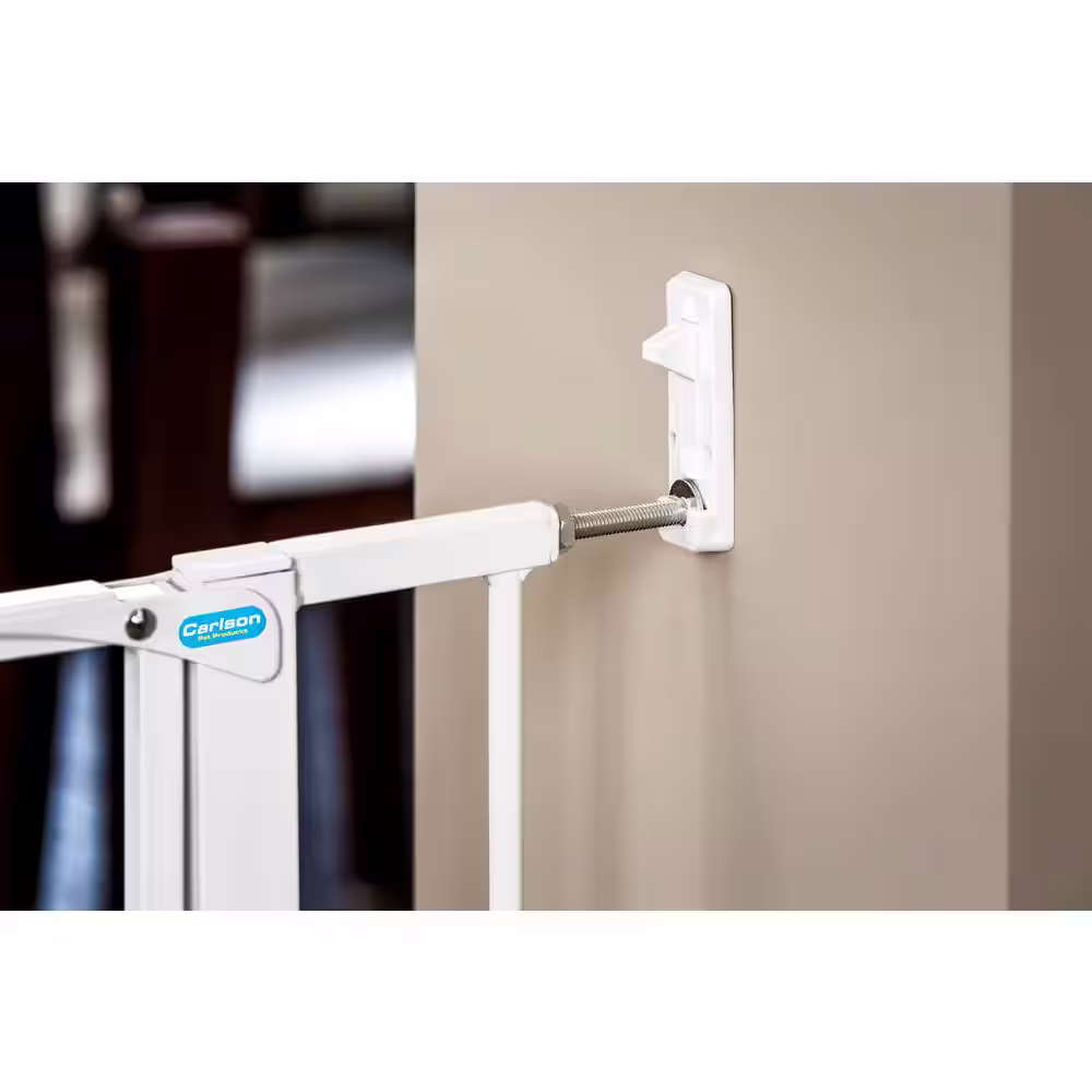 None Carlson Maxi Extra Tall Walk-Through Pet Gate with Small Pet Door, White