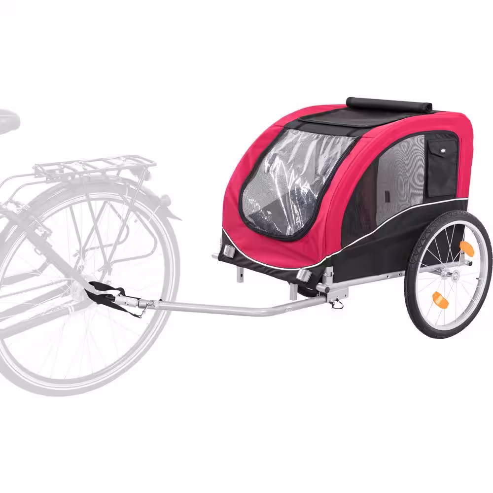 TRIXIE Dog Bike Trailer for Medium to Large Dogs Pet Trailer Air-Filled Tires Collapsible