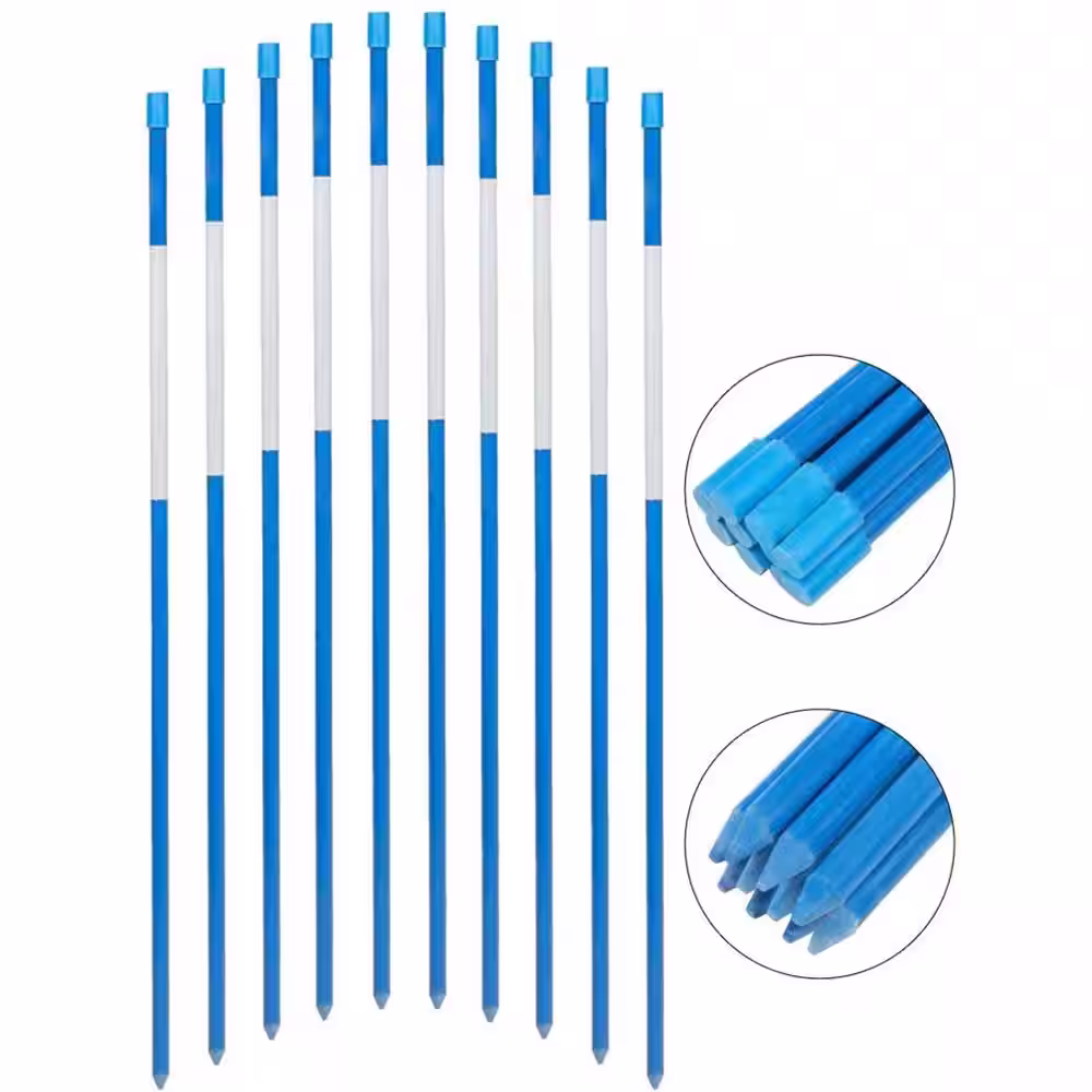 None 48 in. Blue Driveway Markers 1/4 in. Dia Snow Poles with 360Â° Reflective Strip (20-Pack)