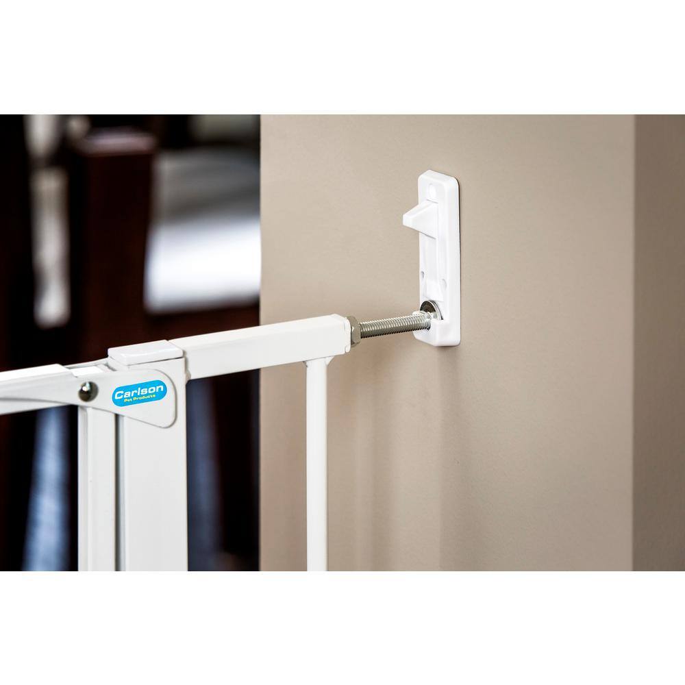 None Carlson Maxi Extra Wide Walk-Through Pet Gate with Small Pet Door, White