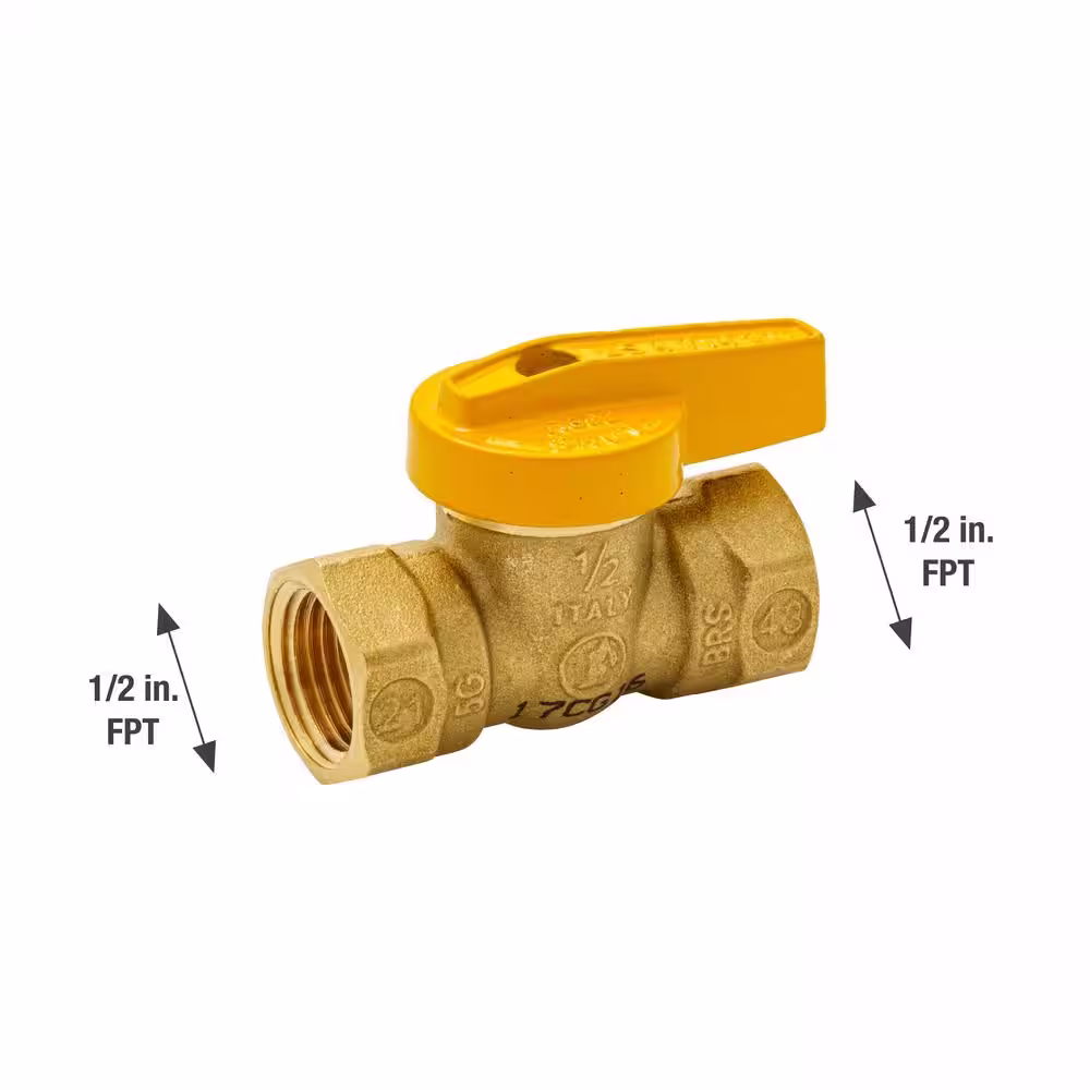 ProLine Series 1/2-in FIP Brass 1-piece Gas Ball Valve Series 7701G