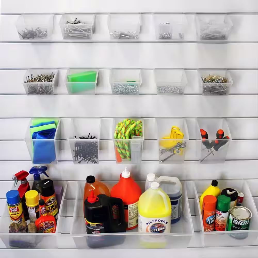 Proslat Probin Slatwall Clear Storage Bin Kit (18-Pack)