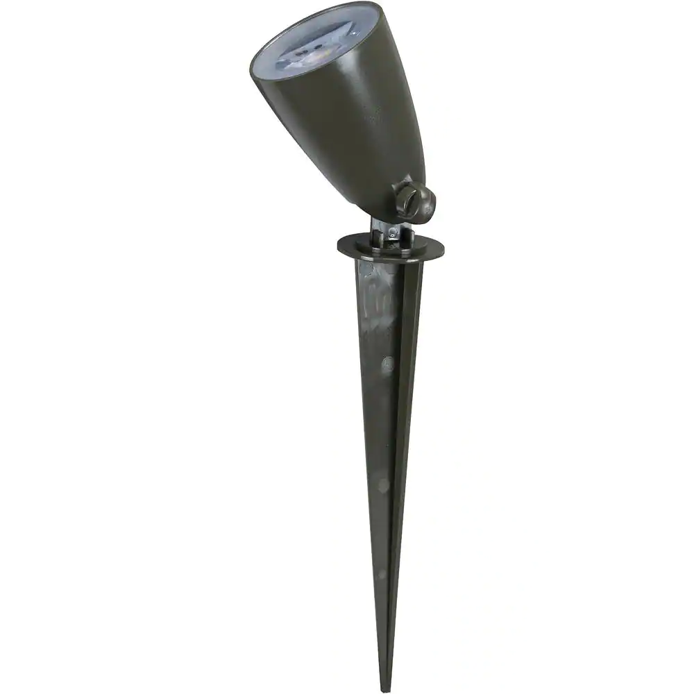 Commercial Electric Line Voltage Bronze LED Landscape Flood Light with Spike