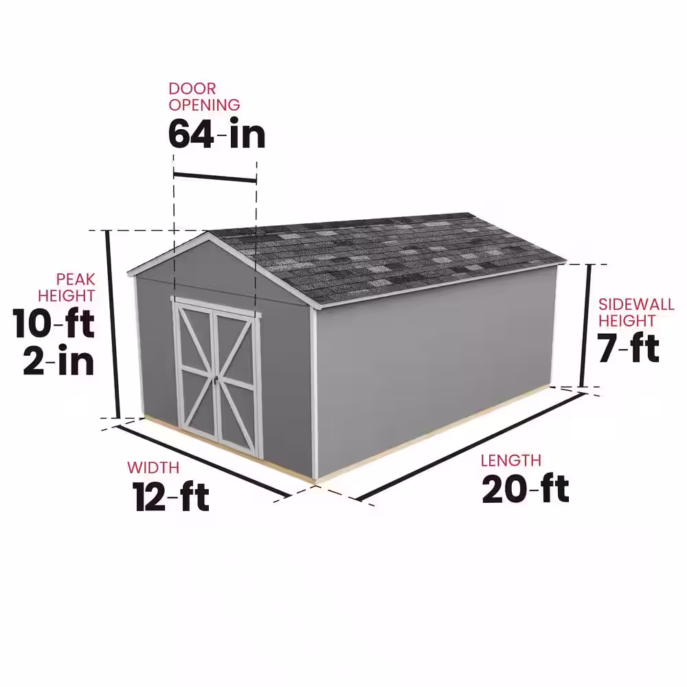 Handy Home Products Do-it Yourself Astoria 12 ft. x 20 ft. Outdoor Wood Storage Shed with Smartside and Floor system Included (240 sq. ft.)