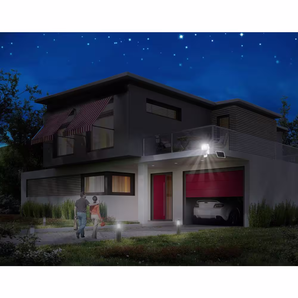 NATURE POWER Outdoor 144-LED Solar Powered Motion Activated Security Light in White (2-Pack)