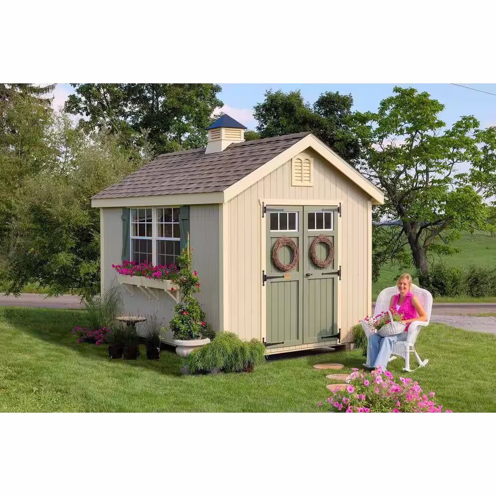 None Colonial Williamsburg 10 ft. x 12 ft. Wood Storage Shed DIY Kit with Floor Kit