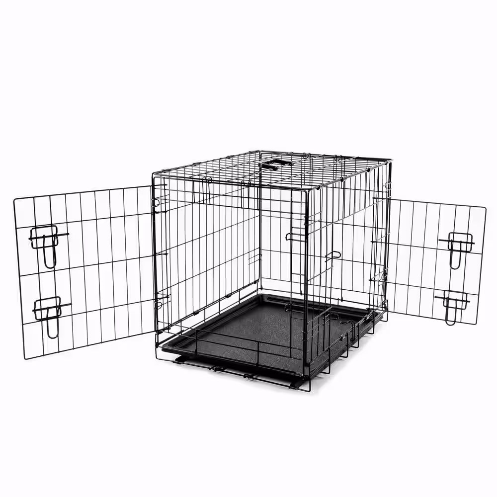 None Medium Black Collapsable Pet Crate