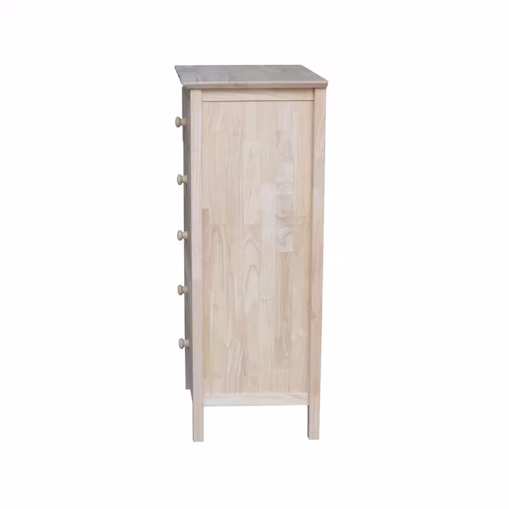 International Concepts Brooklyn 5-Drawer Unfinished Wood Chest